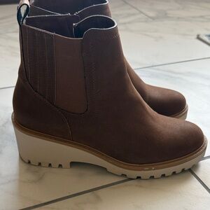 Maurices Brown Ankle Boots with Wedge Sole